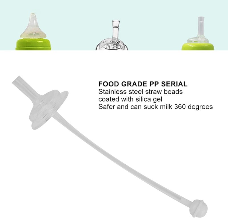 Jerliflyer 4pcs Bottle straws, hydrojug straw wide mouth silicone gravity ball design baby straw replacement no leakage baby drinking tools （For 5cm/1.96inch Diameter Only） - Image 3